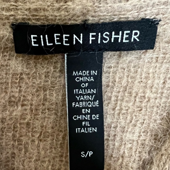 Eileen Fisher Camel Tan Mohair Open Front Cardigan - Size Small - Picture 7 of 10